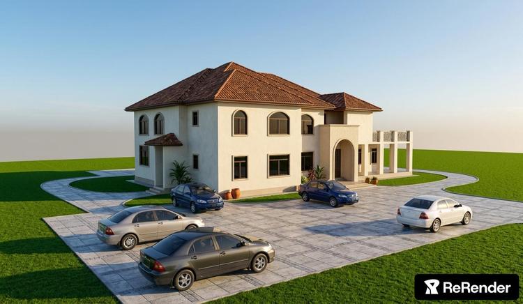 Single Family Home in Sleek International style - ReRender AI