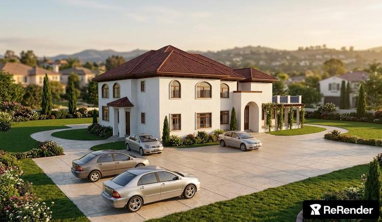 Single Family Home in Sleek International style - ReRender AI