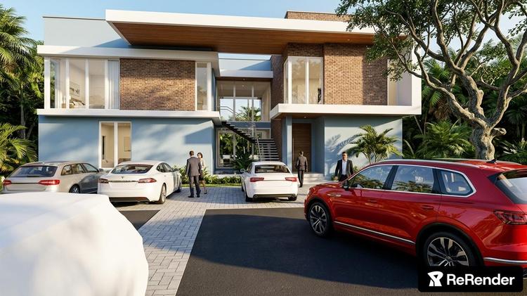 Single Family Home in Sleek International style - ReRender AI